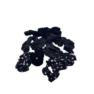16pc Hair Scrunchies Velvet & Silk Polka‎ Dot Hair Ties Elastic Ponytail Holders